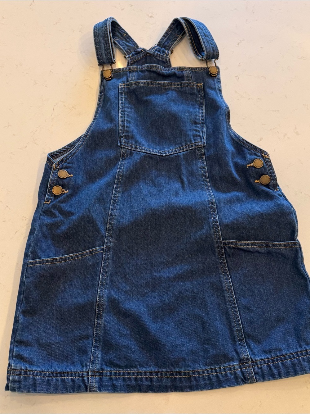next Girls' Dark Blue Denim Pinafore Dress